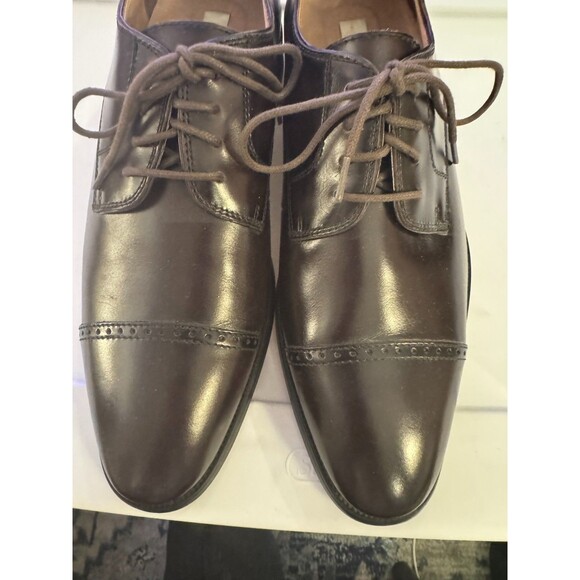 NEW Men's Joseph Abboud Sz 11 Brown Oxford Shoes Leather Dressy Lace Up Career - Picture 4 of 10